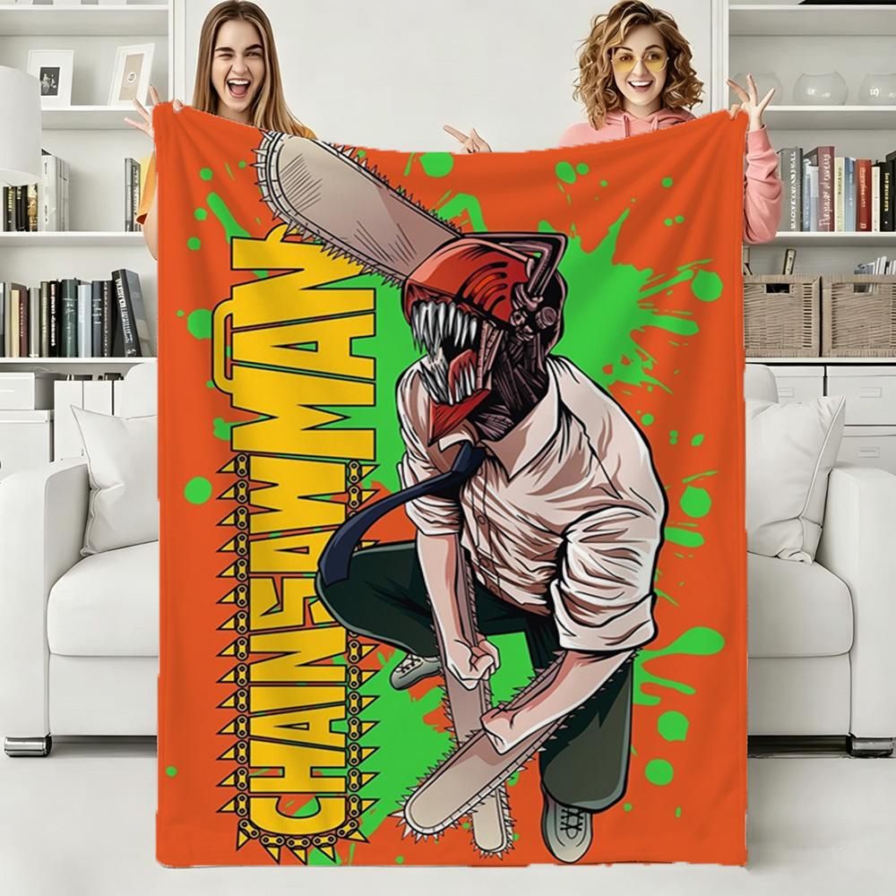 Denji C-Chainsaw-Man Japanischer Anime Weiche Warme Flanelldecke Kunst Für Schlafzimmerwand Wohnzimmer Dekoration Bett Picknick Büro Geschenk