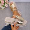 Fashion Fashionable Wedge Fish Mouth Women's Sandals Casual Large Size Hemp Rope Bottom Platform Thick Soled Women's Sandals