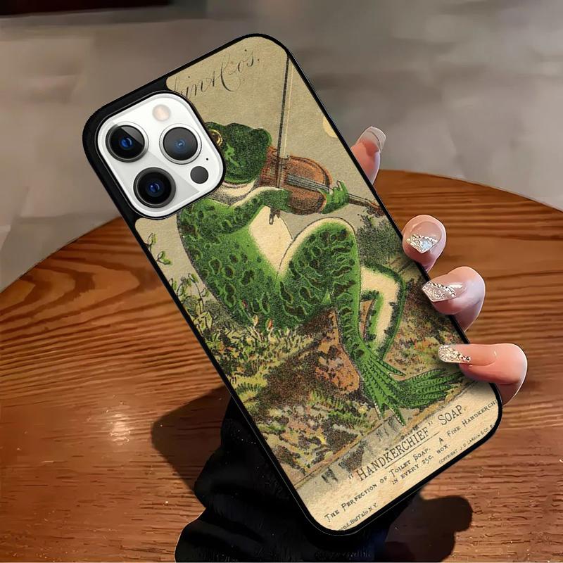 Vintage Retro Frog Mushrooms Phone Case For iPhone 17 Air 16 15 14 13 12 11 Pro Max Max Plus Bumper Case Cover