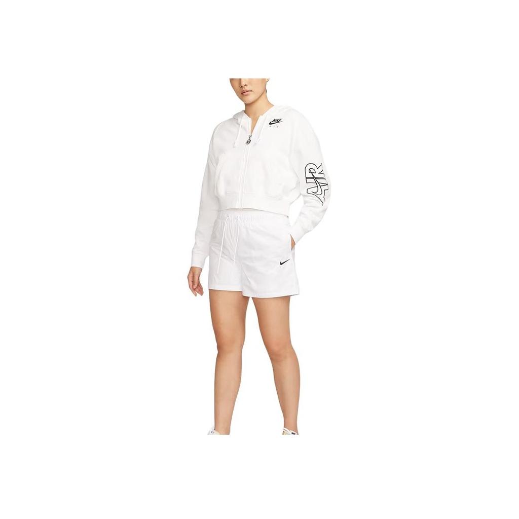 Nike High-Waist Drawstring Shorts With Logo Women Bottoms White DM6761-100