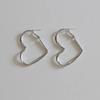 _EE35 Silver Heart Hoop Earrings
