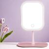 Dimmable LED Makeup Mirror with Stand Touch Control Vanity Mirror with Storage Tray for Bedroom & Bathroom Beauty Tools