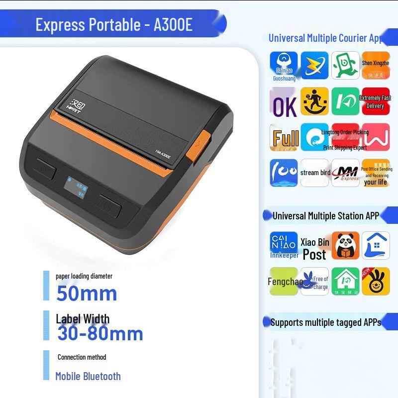 Portable A300E Bluetooth Thermal Label Printer for Express and Pickup Codes