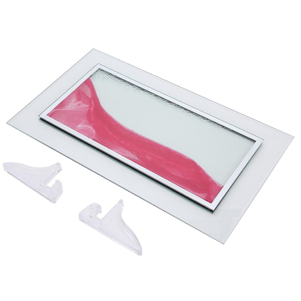 

Dynamic Sand Picture Pink Beautiful Gift Three Dimensional Decoration Ornament with 2Pcs Base(Pink )