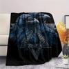 Viking Raven and Warship,pattern Flannel Blanket, High Quality Comfortable for All Seasons, Home Decor, Warmth and Comfort, Perfect for Gifts.