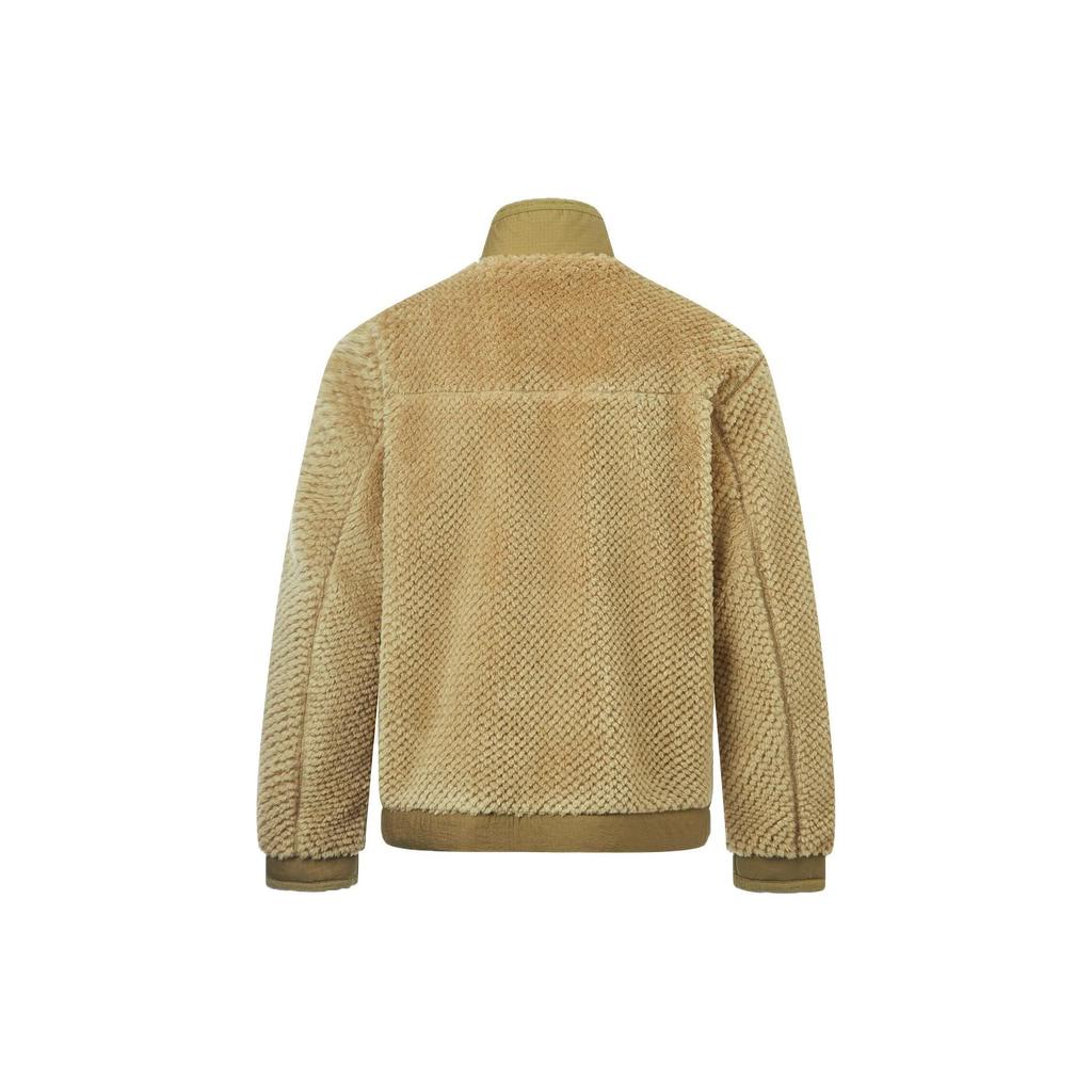 Li Ning Solid Color Stand Collar Knitted Jacket Men Jacket Seed-Brown AFDT601-7