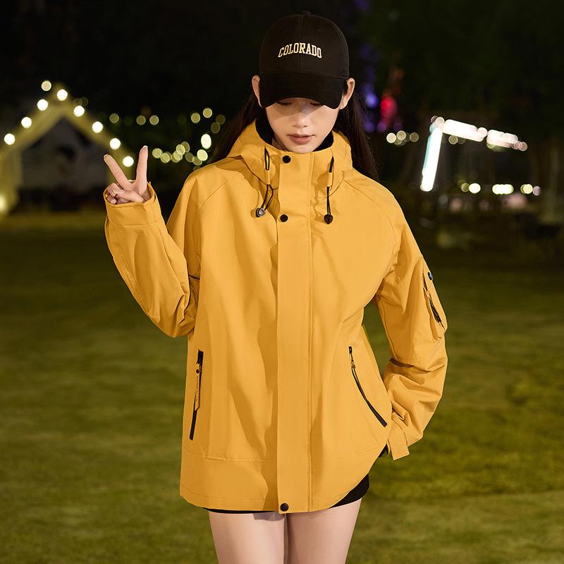

Весна 2025 Мужская и женская куртка софтшелл с капюшоном - Ветрозащитная Водонепроницаемая Ветровка для пары 3XL