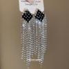 Silver Needle Rhinestone Geometric Tassel Earrings - Elegant High-End Ear Studs