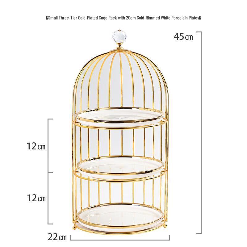 HANDUNYOU Birdcage 3-Tier Dessert Stand