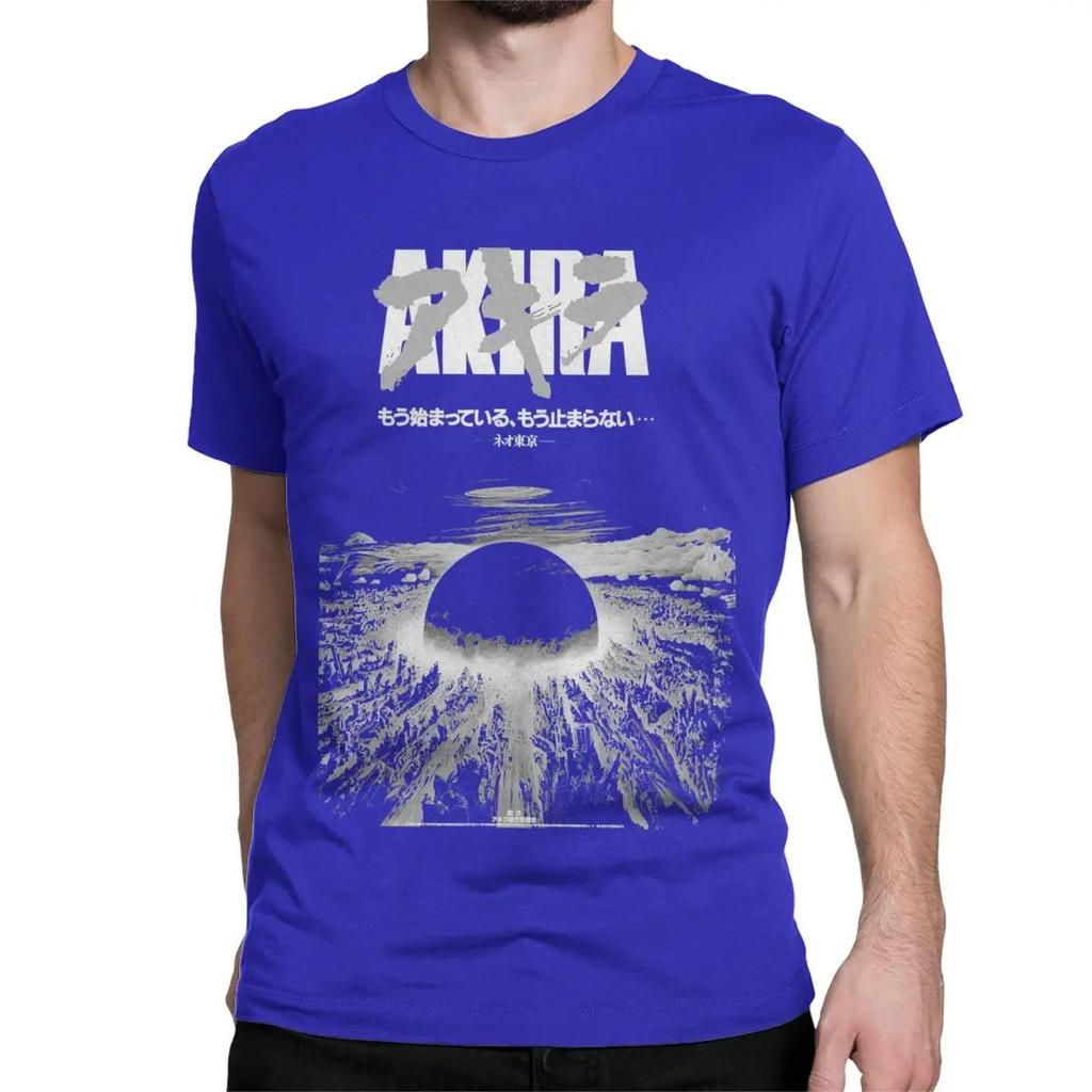 Streetwear Vintage Tričko Akira 1989 Anime Film Japonsko Pánské Černé Oversized Krátký Rukáv Bavlna Nadměrná Velikost Harajuku Ležérní Unisex