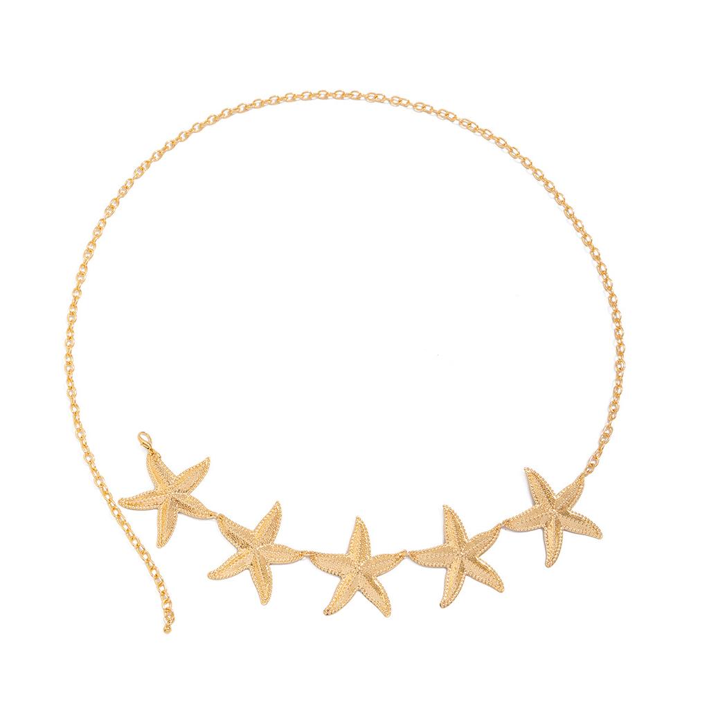 Beach Resort Wind Metal Starfish Waist Chain Bodychain Sexy Star Chain Body Chain Female