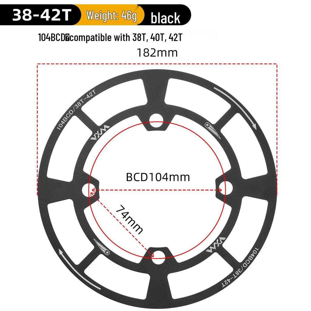 Protector de cadena de aluminio para bicicleta de montaña 104BCD, cubierta de piñón