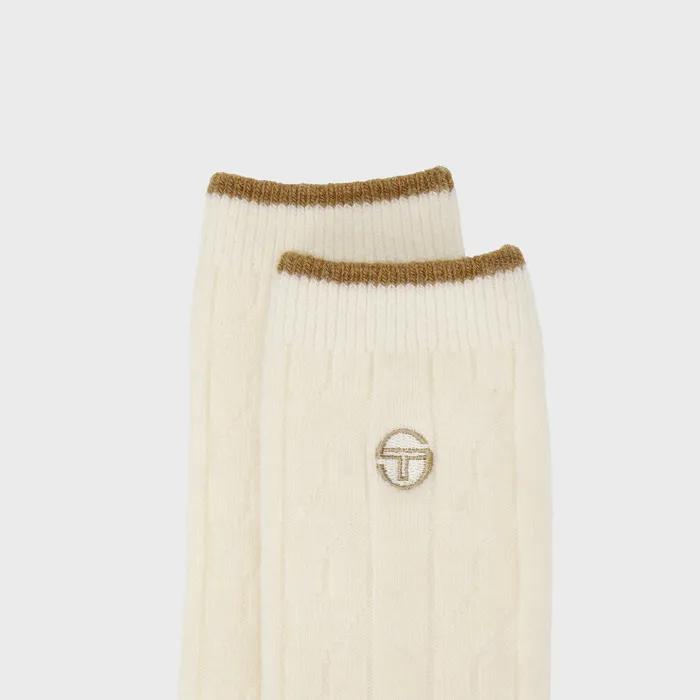 W Cable Winter Socks (WHITE)