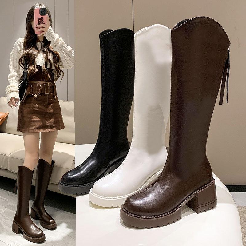 Small thick-soled boots women's autumn new models, but knee-high knight boots long boots women's autumn and winter boots