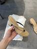 Fashion Flip-toe sandals, French retro, high-end, high-heeled women's slippers, summer thick heels for outdoor wear