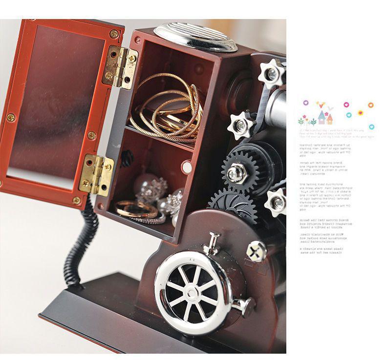 Nostalgic Retro Movie Projector Music Box - Creative Home Decor & Christmas Gift for Children