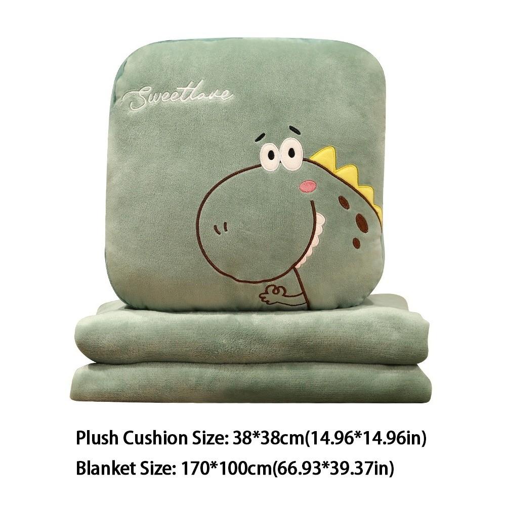 New Cute Cartoon Plush Pillow Portable Folding Sofa Back Cushion Multifunctional 3-in-1 Office Nap Cushion Blanket