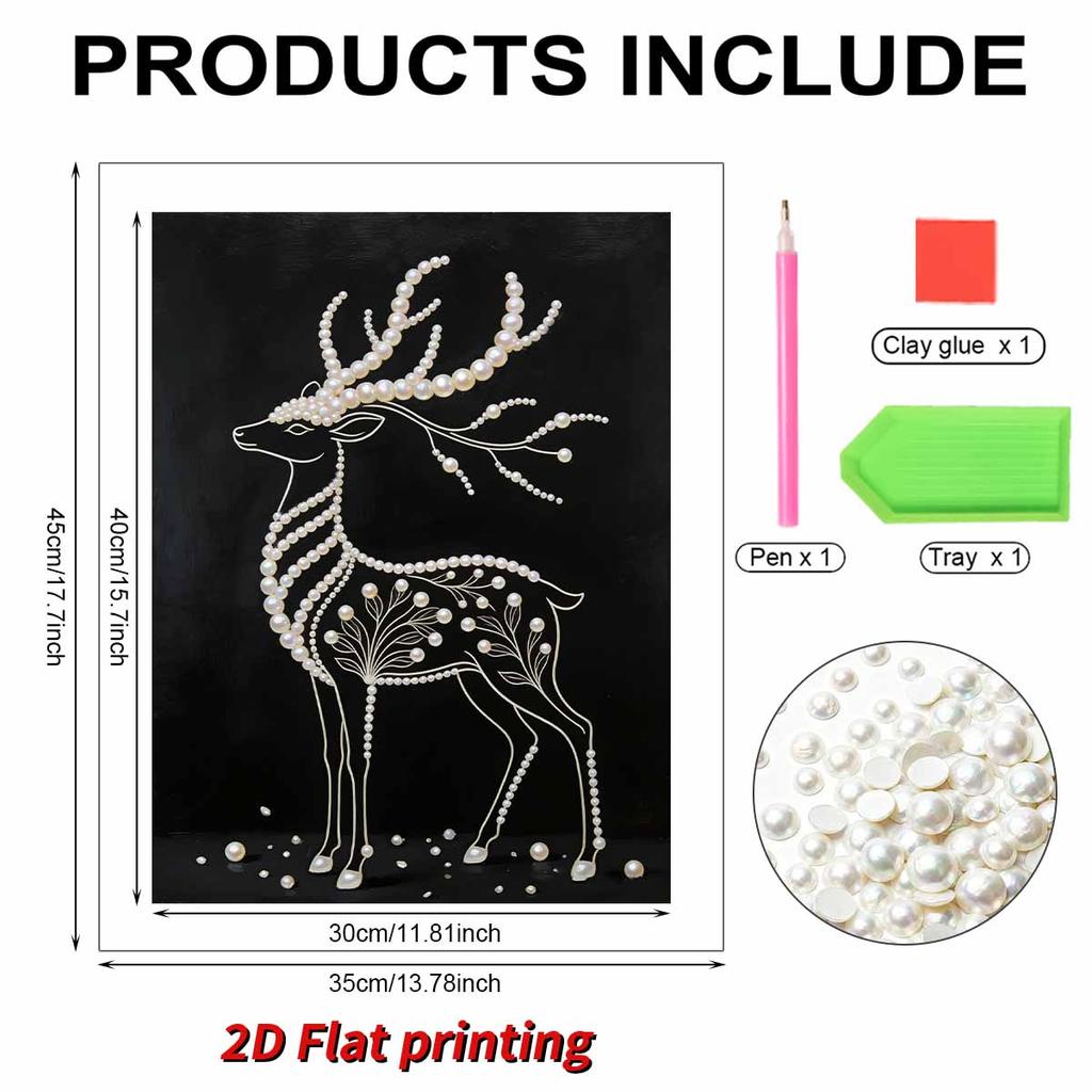 DIY Sika Deer Pearl Art Painting for Adults/Beginners Gift Home Decor Pearl Gem Paintings Picture Arts Craft 30x40cm Without Frame