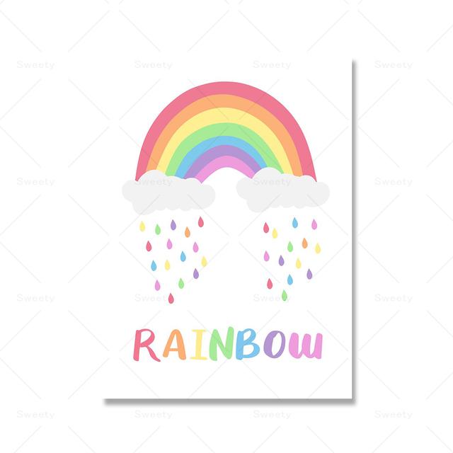 Inspirational Rainbow Sticker Art Printing Color Alphabet Numeric Shape Children's Decoration