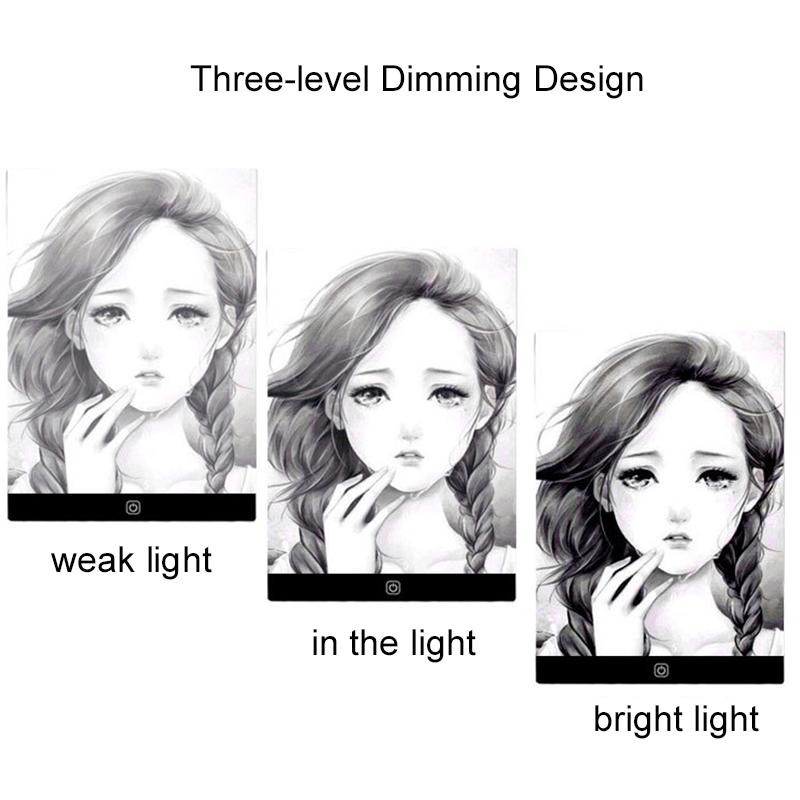 1 Stück Zeichen-Kopierbrett 3-stufig dimmbares Brett Tisch Animation Malerei Lernspielzeug Geschenk Verstellbares Licht Notizblock für Kinder