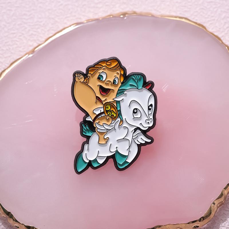 Creative Cartoon Character Brooch Badge Unique Metal Accessory For Spring Kids