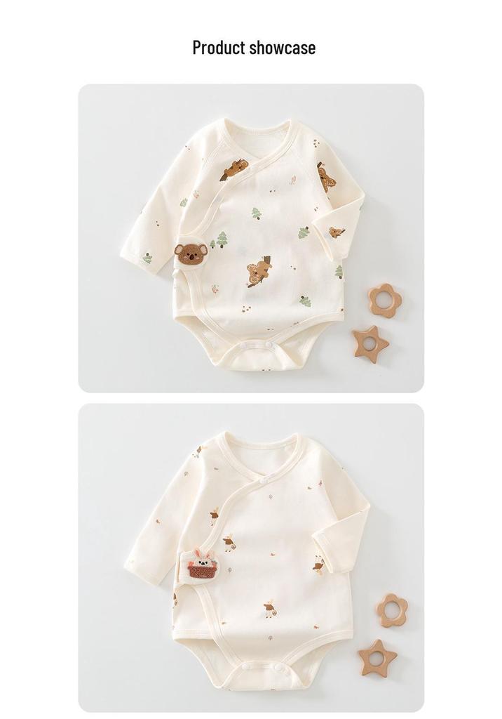 A-Class Pure Cotton Long Sleeve Newborn Romper - Boneless, Spring Wear for Babies