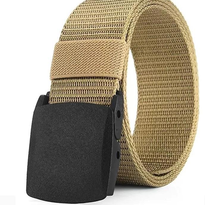 Security-Friendly Sports Canvas Belt - Metal-Free, Military Training, Imitation Nylon