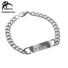 Stainless Steel Curved Plate Photo Bracelet - Personalized Engraved Couple Design