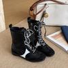 Fashion Winter Women Biker Boots Fashion Belt Buckle Ladies Elegant Platform Flats Short Booties Casual Women's Knight Booties