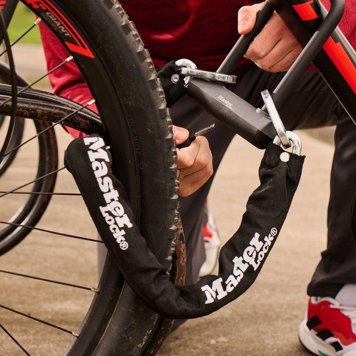 Antivol chaîne vélo - MASTER LOCK - Haute résistance - Mini antivol U - a clé