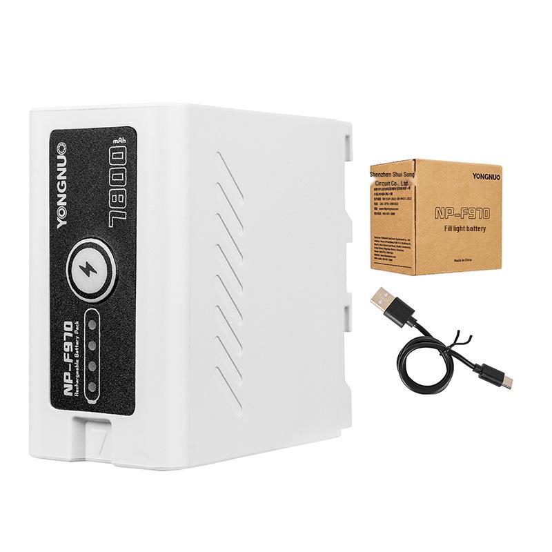 8 перезаряжаемых аккумуляторов Yongnuo NP-F970 с зарядкой Type-C для серии LUX100/200 белый