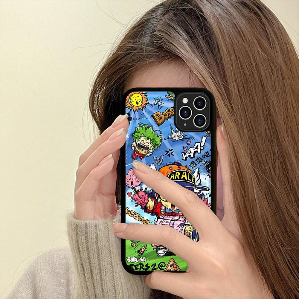 Cartoon Dr Slump Arale Phone Case For Iphone 11 12 13 14 15 Pro Max 17 16 Plus Hard PC+TPU Back Cover
