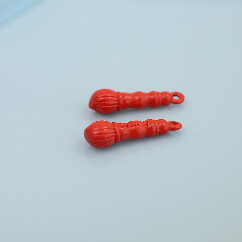 High-Content Cinnabar Buddha Calligraphy Brush Pendant