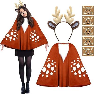 Source Direct Supply Halloween Christmas Jungle Elk Cape Cosplay Witch Dress Up Show