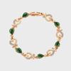 European and American Heart-Shaped Crystal Zircon Rhinestone Bracelet with Diamonds