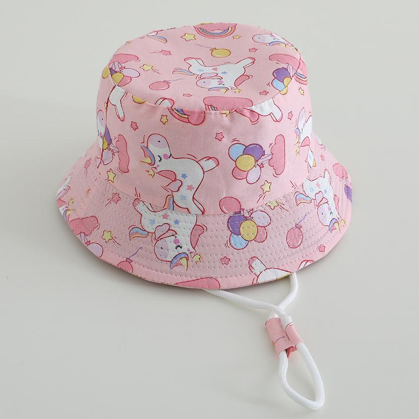 2025 Children's Cartoon Bucket Hat: Cute Car & Dinosaur Print, Summer Cotton Beach Fisherman Hat