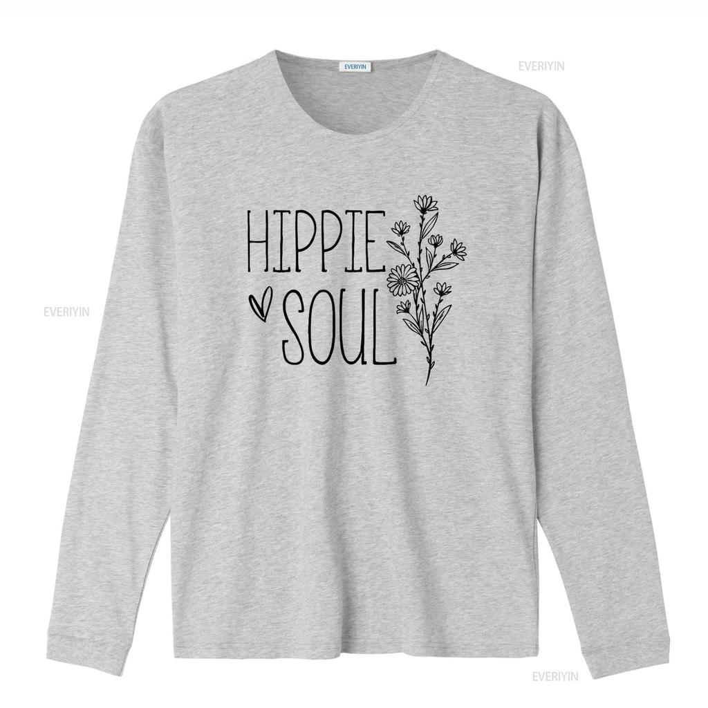 Hippie Soul Vintage Floral Flowers Free Spirited S Trendy Womens T Shirt Stylish Perfect for Summer Vintage Washed
