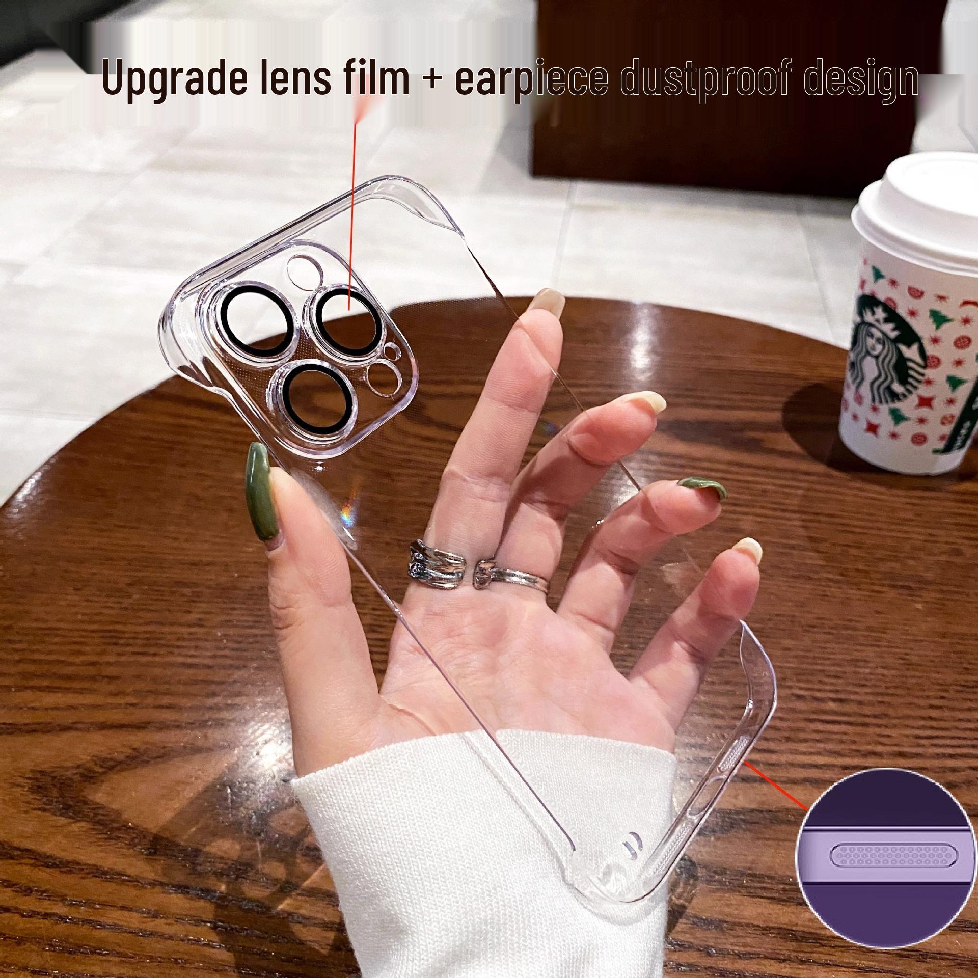 

Compatible with iPhone 15, this ultra-thin transparent hard case includes a lens film and dustproof net, designed for the Apple 16 phone. iPhone 16 Pro