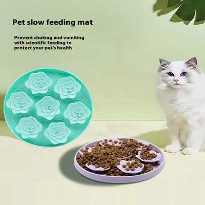 Tapis Rond en Silicone pour Animaux de Compagnie à Alimentation Lente Tapis à Léchouiller pour Chien Anti-Suffocation Tapis d'Alimentation Lente pour Chat Gamelle pour Chien à Alimentation Lente Fournitures pour Animaux de Compagnie
