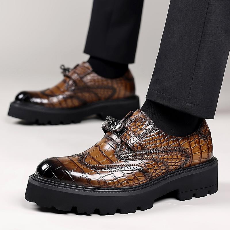 Fashion Fashion Casual Slip-On Footwear Thick Sole Breathable Dress Shoes Comfortable Walking Shoes for Men 2025 Men's Platform Loafers