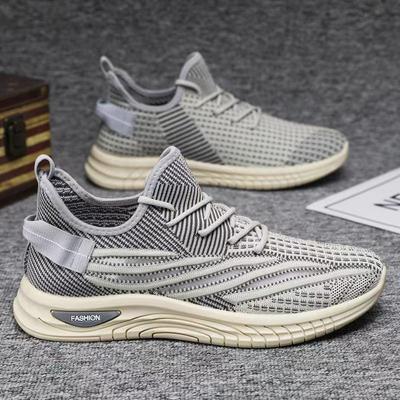 Nowe wiosenne i letnie klasyczne buty męskie z oddychającej siateczki typu flyknit, wygodne, casualowe i modne buty sportowe