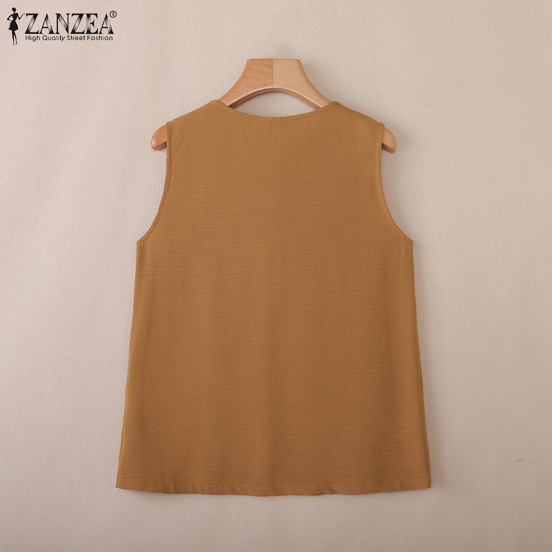 ZANZEA Women Summer V-Neck Casual Sleeveless Tank Tops