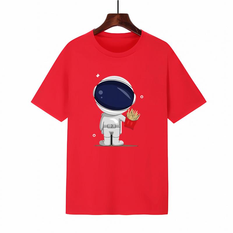 

European Astronaut Graphic Loose Fit Unisex T-Shirt XXXL красный