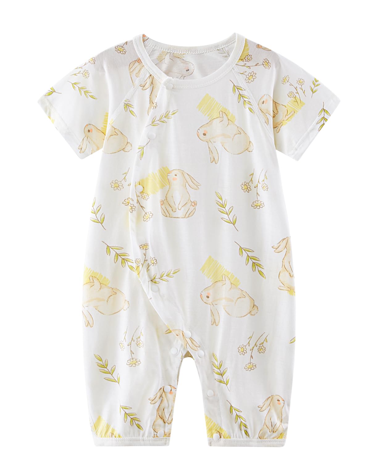 

Короткий рукав открытый детский бамбуковый комбинезон [Hapipana], лето, спереди, одежда, боди, комбинезон, новорожденный, нижнее белье, мальчики, девочки, волокно, хлопок,