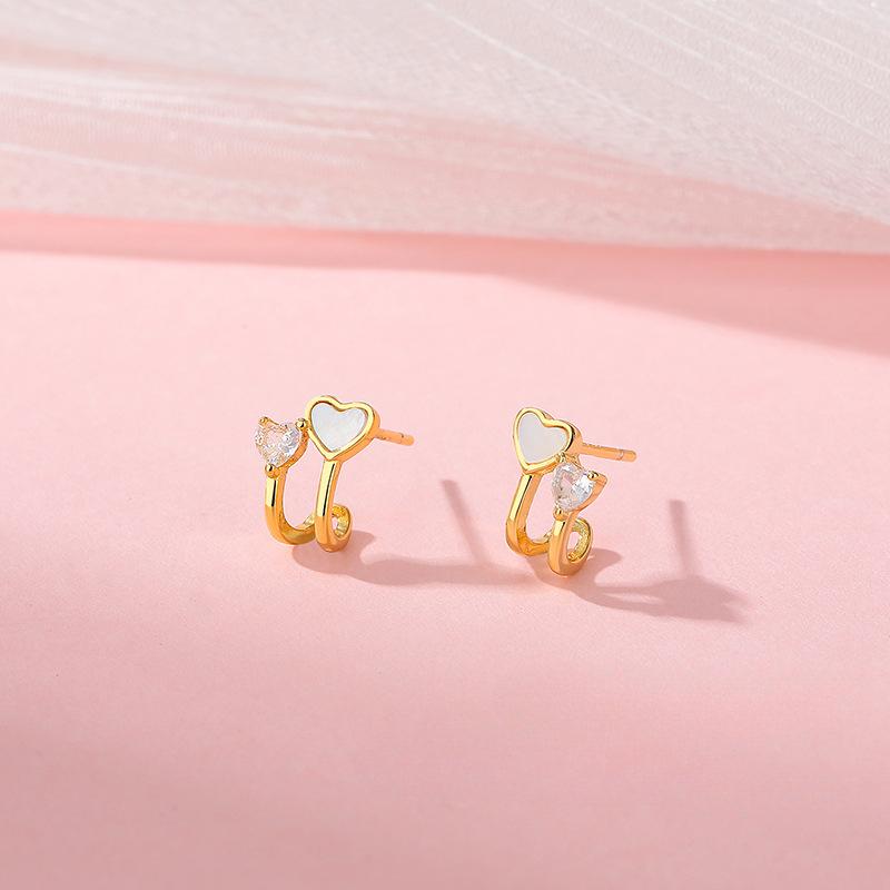Personalized Double Love Earrings for Women with Stylish Exquisite Sweet and Cool Style Design Earrings