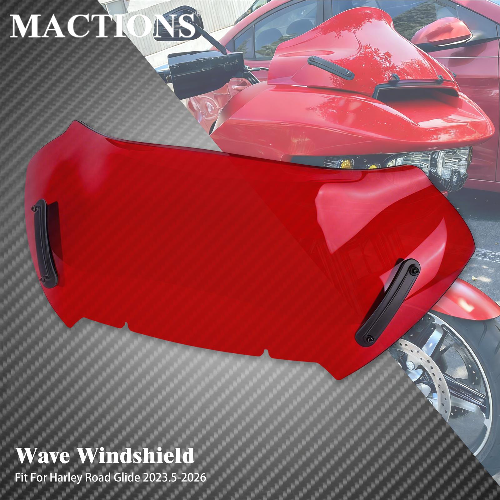 Motorcycle 10   Windshield Windscreen Fairing Wind Deflector For Harley Touring CVO Road Glide ST FLTRXSTSE 24-26 FLTRXSE 23-25 Red Windshield