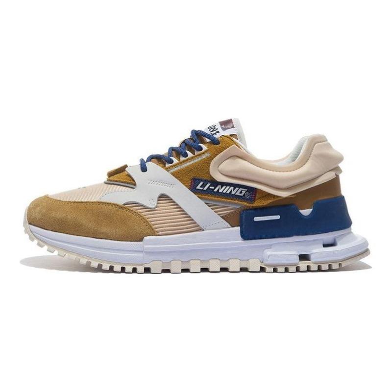 Li-Ning 001 Ingenuity men s low-top casual shoes bone brown, reflective cushioned non-slip AZGS007-2 45