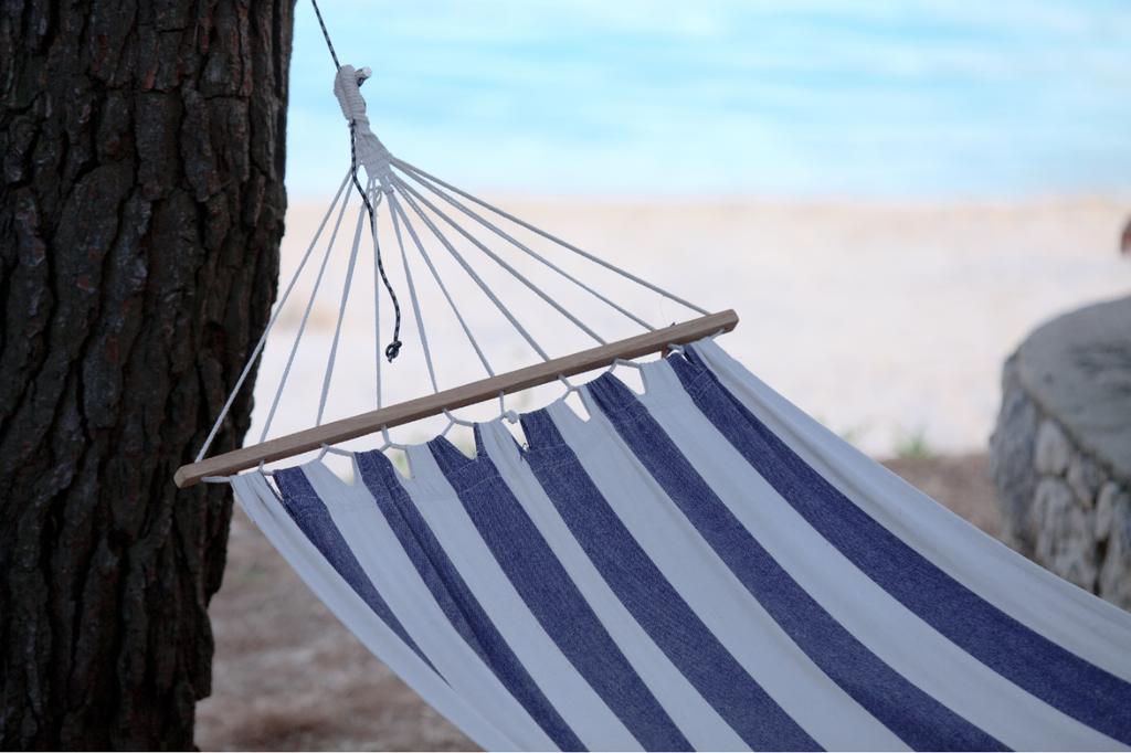 Large Garden Tourist Hammock 220x160cm Boho Stripes Cotton Strong Deckchair