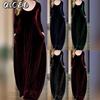 Vestidos Casuales de Moda Otoño Invierno Color Sólido Estampado Manga Larga Cuello Redondo