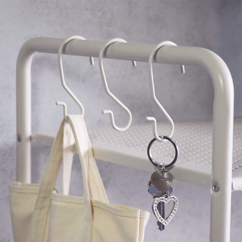 Roommate Large S-Hooks, Set of 4 | Stylish, Non-Slip, Scratch-Resistant, Rust-Resistant, Twisted Design, 3kg Weight Capacity, Iron, S-Shaped | Large,